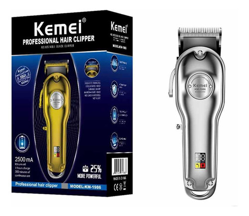 Combo Kemei Cordless Metal 1986 + Shaver + Acabamento 1974