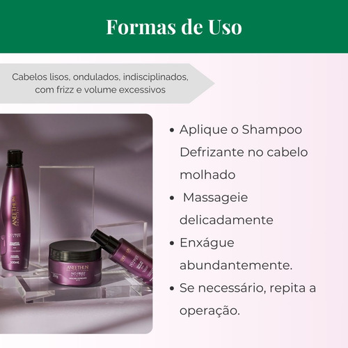Shampoo No Frizz System Controle Volume Aneethun