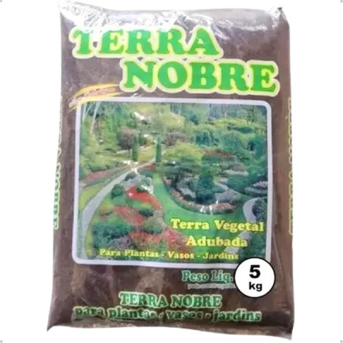 Saco Terra Vegetal Adubada 5kg - Terra Nobre Plantas Jardim - Marianopole