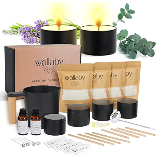 Kit De Lujo Hacer Velas Modernas Cera De Soja 100%   Y ...