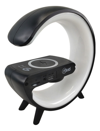 Parlante 5 en 1 Cargador Luz Rgb con Reloj y Alarma Color Negro