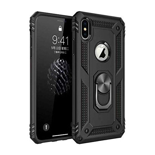 Hoonlin Anti Shock Case For iPhone XR,360-degree Swivel Ring