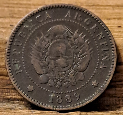 Argentina Moneda 1 Centavo 1889 Cobre, Solo 568.000 Acuñadas