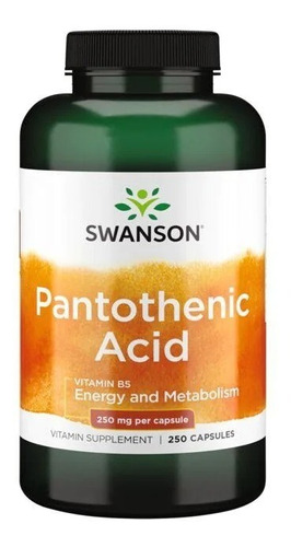 Swanson Ácido Pantoténico (vitamina B-5) 250mg 250 Caps Sfn