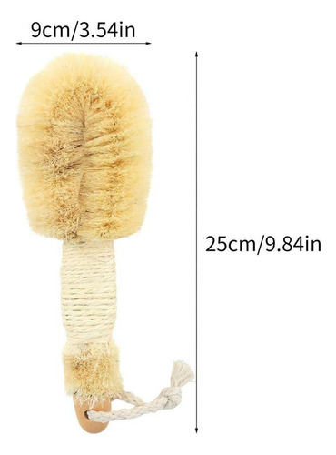 Paquete De 2 Cepillos De Sisal For El Cuidado Corporal Con C
