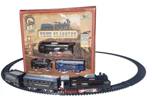 Trem Infantil de Brinquedo Locomotiva Expressa Com Trilhos Art Brink - Vou  Comprar