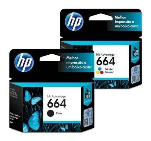 Combo Cartucho Original Hp 664 Negro+tricolor P/ 2135 3775