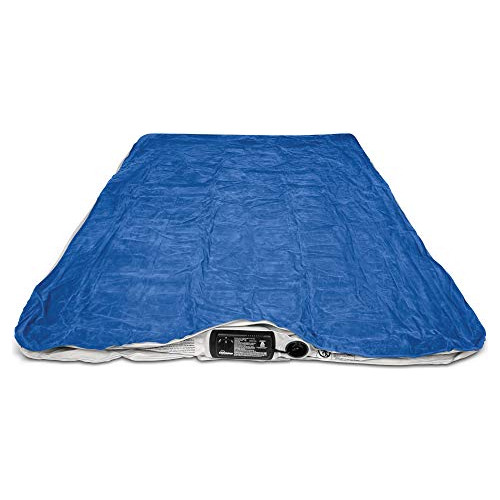 Colchon Inflable Tamaño Queen Color Blanco Azul Con Bomba