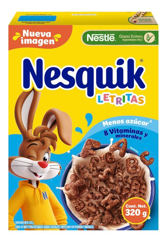 3 Pzs Nestle Cereal Letritas Trigo Sabor Chocolate 320gr