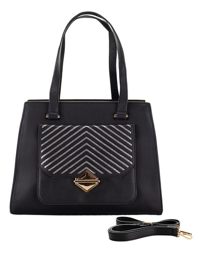 Bolsa Feminina Arara Dourada - Mm003 Cor Preto