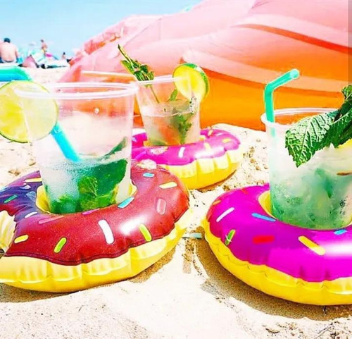 Imagen 5 de 9 de 7pcs Portavasos Flotador Inflables Alberca Playa Fiesta Set