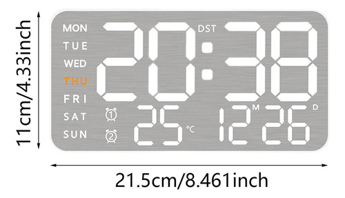 Reloj De Pared Digital Reloj Despertador Led, Concha Blanca