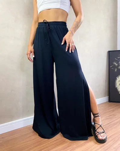 Cal a Pantalona Envelope Feminina Fendas Laterais C s Alta