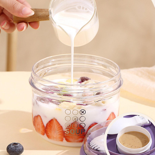Taza De Ensalada Con Tapa Y Cuchara, Taza De Yogur,