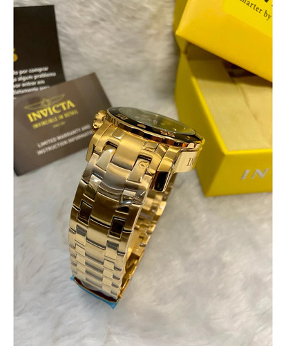 Relógio Invicta Pro Diver 0072 Banhado A Ouro 18k Com N.f