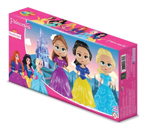 Kit 3 Mini Bonecas Princesa Ggb Brinquedo Infantil