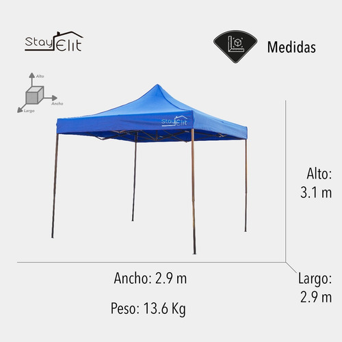 Imagen 2 de 8 de Carpa Toldo 3x3 Plegable Reforzado Impermeable Eventos
