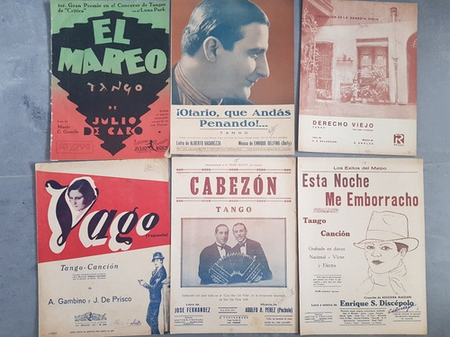 Imagen 1 de 8 de Antiguas Partituras De Tango. Lote De 11. 51692.