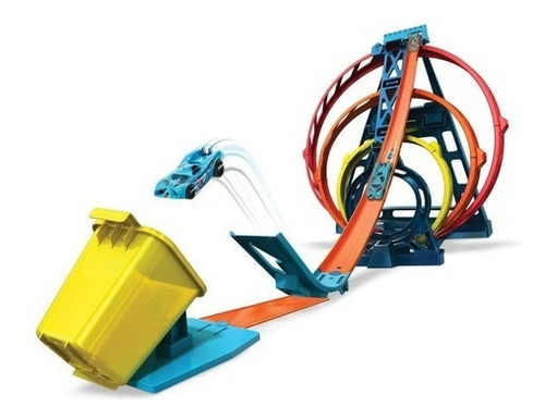 Imagen 2 de 2 de Pista Hotwheels Track Builder Triple Loop Kit
