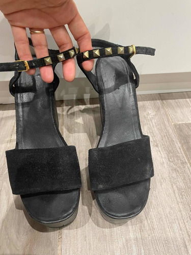 Sandalias Negras Con Plataforma Nro39 Marca Ayres