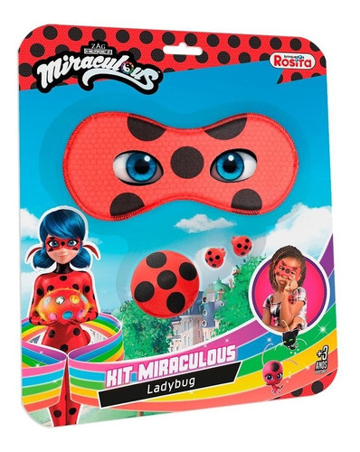 Kit Miraculous Ladybug Com Máscara, Ioiô E Brincos - Rosita