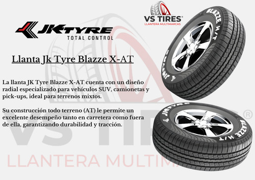 Llanta Lt245/75r17-10c 121/118s Jk Tyre Blazze X-at Auto Cap