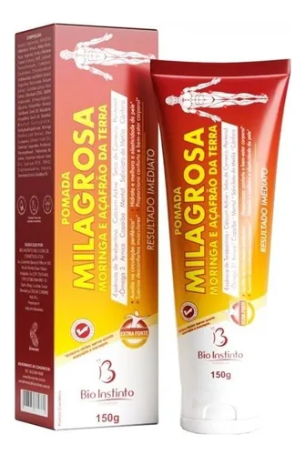 Pomada Milagrosa Moringa e açafrão da terra - Bio Instinto Massageadora Bisnaga De 150ml/150g