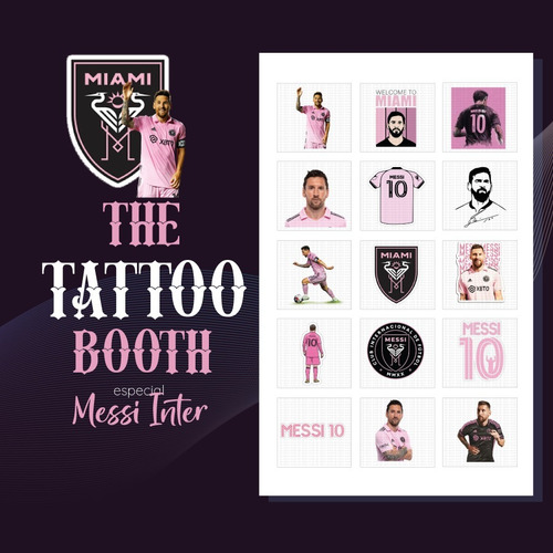 Tatuajes Temporales Messi Inter Miami X15 Tattoos