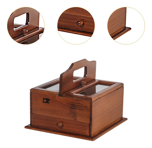 Caja De Costura De Madera, Caja De Almacenamiento Para