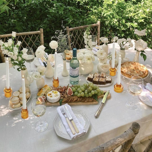 Porta-velas De Vidro Cônico Para Centro De Mesa, Decoração