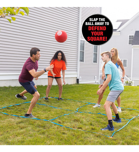 Juego Cuadrado De 4 Líneas Para Jugar Al Aire Libre Rojo