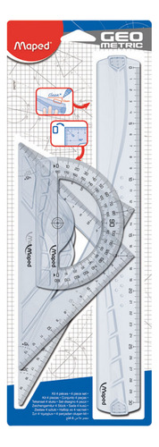 Set Maped Juego De Geometría 30cm Regla 4 Piezas - El Rey
