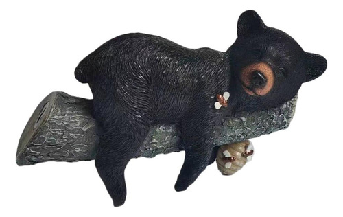 Urso Deitado Em Um Galho De Árvore, Estátua, Enfeite De Urso