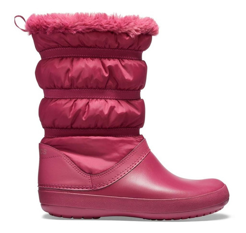 Bota Crocs Dama Winter Poof Boot Azul Rosa