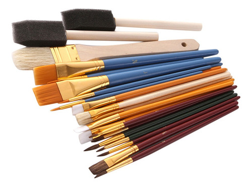 Set De 25 Piezas Pinceles Pintura Al Óleo Acuarela