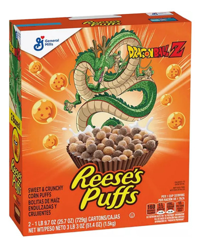 729g  Cereal Reese´s Puff Version Dragon Ball Z +grande