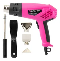 Comprar Pistola De Calor 2000w Salkor Pink 5 Accesorios Color Rosa