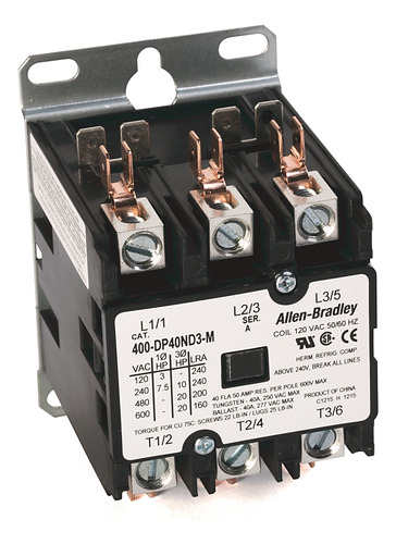 400-dp40nd3 400 Definite Purpose Contactor, 40a, 120v 50/