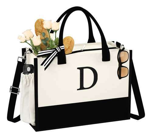 Bolsa De Mano Con Monograma Bolsa De Playa De Lona De 16 Oz