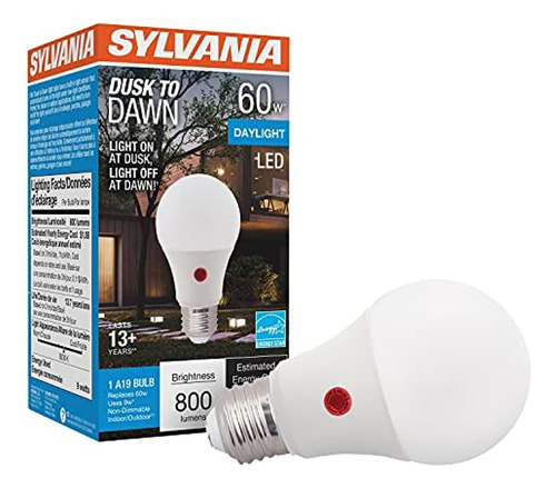 Sylvania Dusk To Dawn A19 Bombilla Led Con Sensor De Luz De 