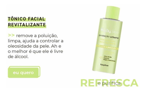 Imagem 7 de 10 de Tônico Facial Revitalizante Proteção Urbana Ruby Rose