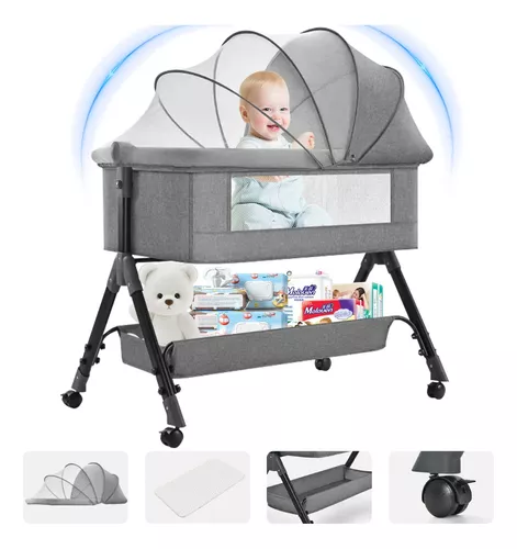 Baby Co - Cama de bebé 3 en 1, plegable, portátil, para dormir, ventana de  malla transpirable y flexible, aleación de aluminio resistente, Cuna