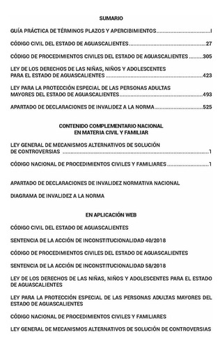 Legislación Esencial Civil Y Familiar De Aguascalientes 2025. Código Civil. Código De Procedimientos Civiles. Guía Practica Términos. Código Nacional De Procedimientos Civiles Y Familiares. Web App