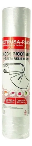Kit 2 Bobina Saco Picotado Grande Plástico Freezer 40x57cm