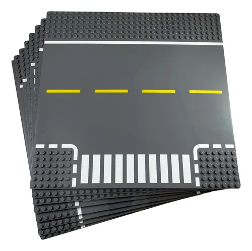 Base De Construcción 8 Pzas Con Diseño De Carretera Gris