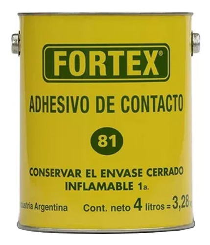 Adhesivo Cemento De Contacto Fortex C81 4 Litros 10003 - Mm