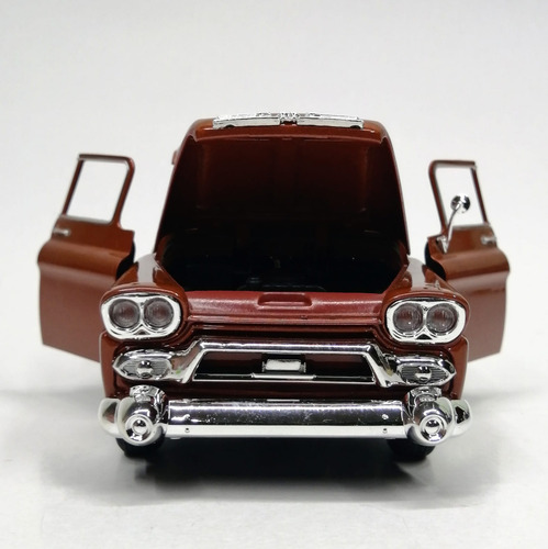 Gmc 100 1958 Fleetside Motormax Diecast Escala 1:24 Color Café