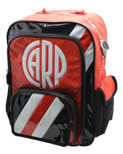 Mochila Escolar River Plate Carp Diseño Black Color Negro Diseño de la tela Liso