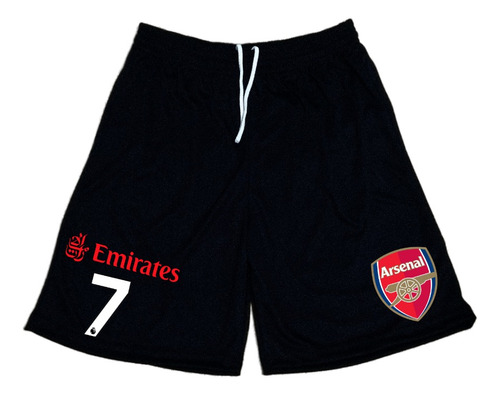 Short De Poliester Arsenal Fc Londres Retro C/numero