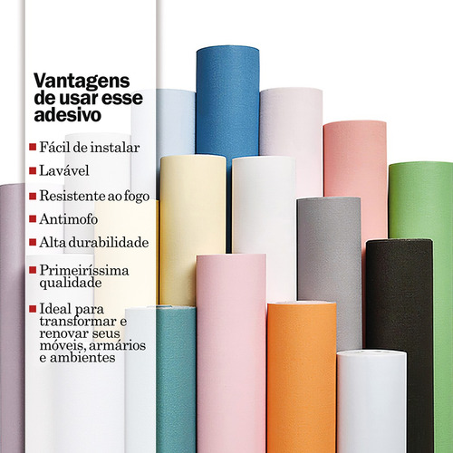 Adesivo Vinilico Tons Pastéis Lavável Azul Claro 3m